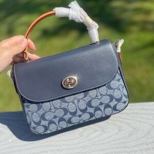 Coach Marlie Top Handle Satchel In Signature Chambray